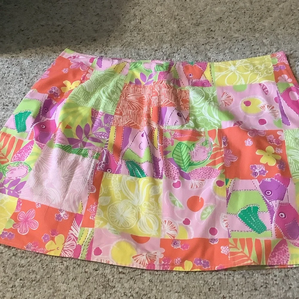 Vintage Lilly Pulitzer Reversible‎ Patchwork wrap Skirt 4 Preppy Resort Rare
